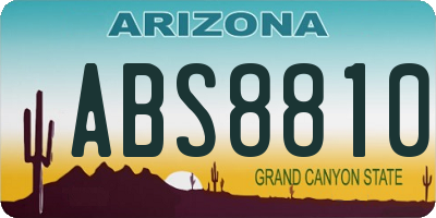 AZ license plate ABS8810