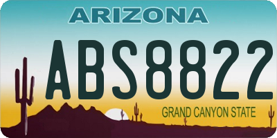AZ license plate ABS8822