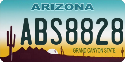 AZ license plate ABS8828