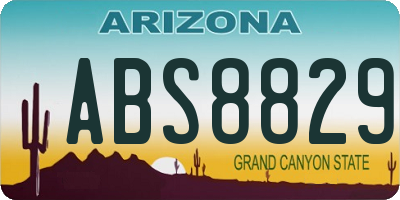 AZ license plate ABS8829