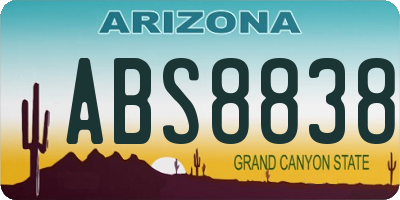 AZ license plate ABS8838