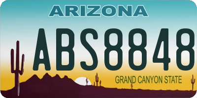 AZ license plate ABS8848