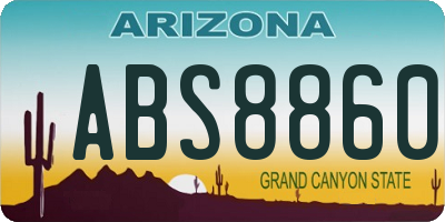 AZ license plate ABS8860