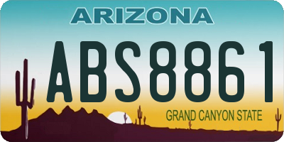 AZ license plate ABS8861