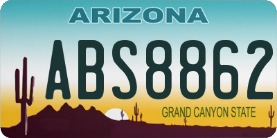AZ license plate ABS8862