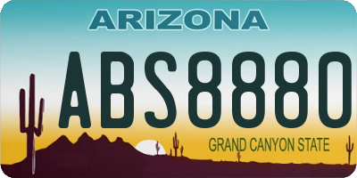 AZ license plate ABS8880