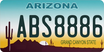 AZ license plate ABS8886
