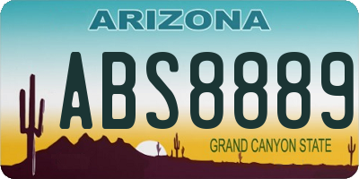 AZ license plate ABS8889