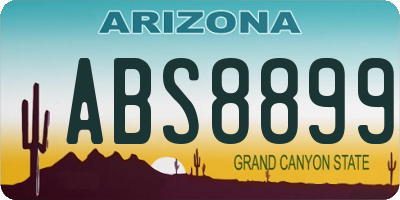 AZ license plate ABS8899