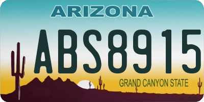 AZ license plate ABS8915