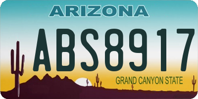 AZ license plate ABS8917