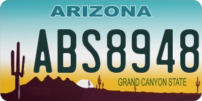 AZ license plate ABS8948