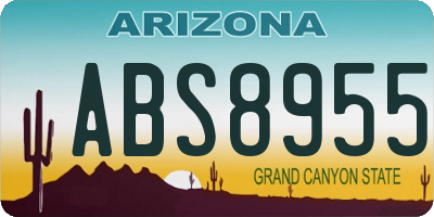 AZ license plate ABS8955