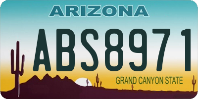 AZ license plate ABS8971