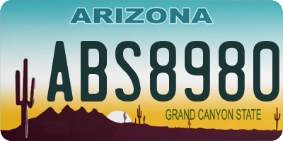 AZ license plate ABS8980