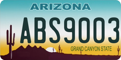 AZ license plate ABS9003