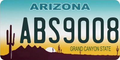 AZ license plate ABS9008
