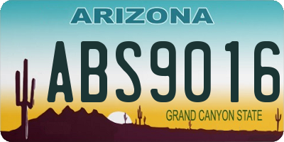 AZ license plate ABS9016