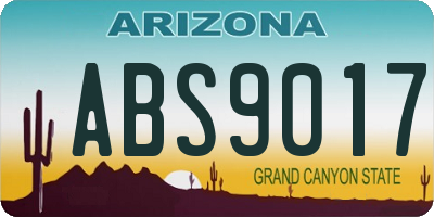 AZ license plate ABS9017