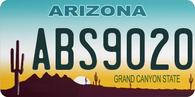AZ license plate ABS9020