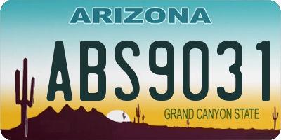 AZ license plate ABS9031