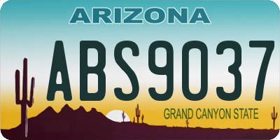 AZ license plate ABS9037