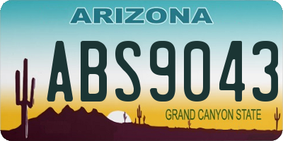 AZ license plate ABS9043