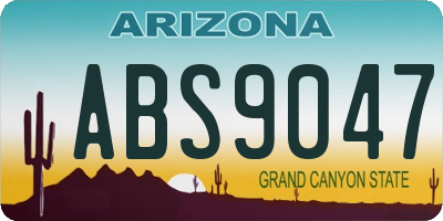 AZ license plate ABS9047