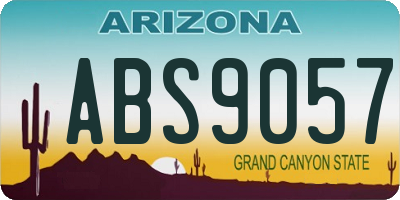 AZ license plate ABS9057
