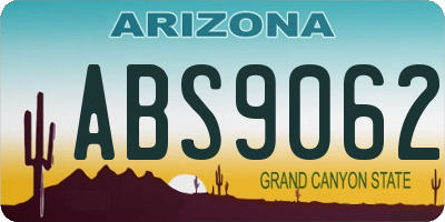AZ license plate ABS9062