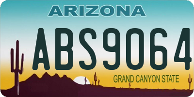 AZ license plate ABS9064