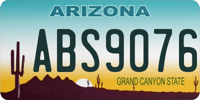 AZ license plate ABS9076