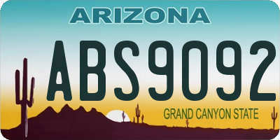 AZ license plate ABS9092