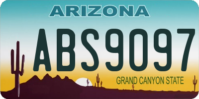 AZ license plate ABS9097