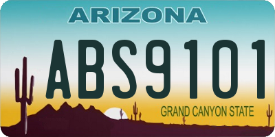 AZ license plate ABS9101