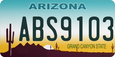 AZ license plate ABS9103