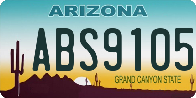 AZ license plate ABS9105