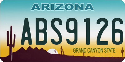 AZ license plate ABS9126