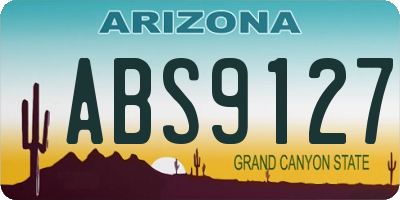 AZ license plate ABS9127