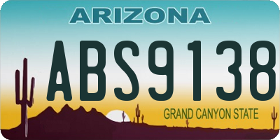 AZ license plate ABS9138