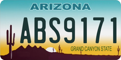 AZ license plate ABS9171