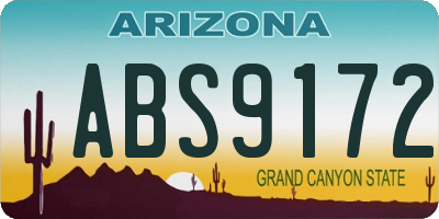 AZ license plate ABS9172