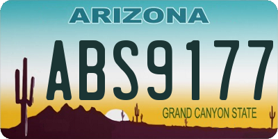 AZ license plate ABS9177