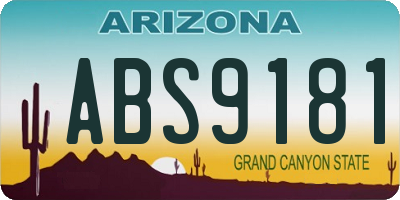 AZ license plate ABS9181