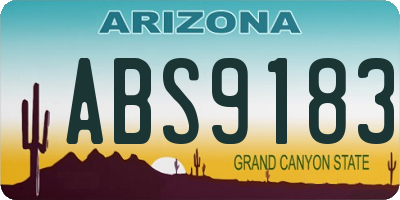 AZ license plate ABS9183