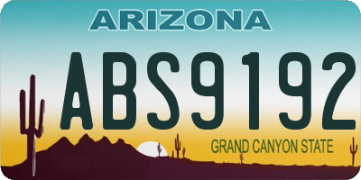 AZ license plate ABS9192