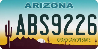 AZ license plate ABS9226