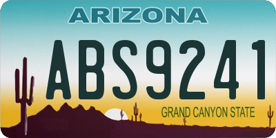 AZ license plate ABS9241