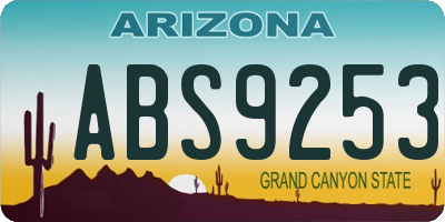 AZ license plate ABS9253