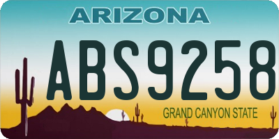 AZ license plate ABS9258